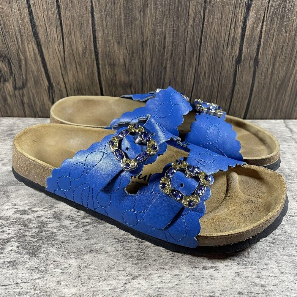 Blue Scalloped Women's Sandals